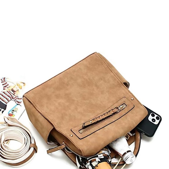 Shein EMERY ROSE Top Handle Zipper Front Functional Backpack - Picture 3 of 9